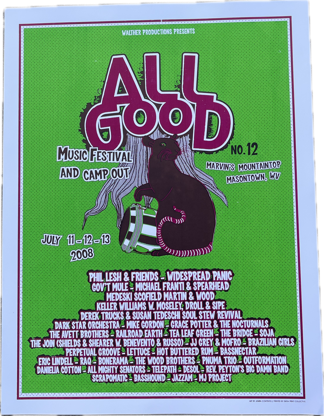 2008 AllGood Music Festival Poster – Widespread Merchandise