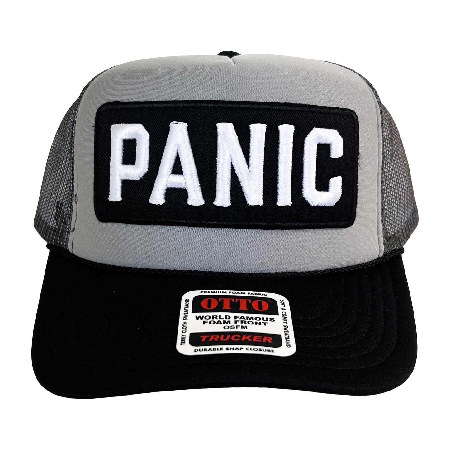 "Panic" Hat on an Otto Cap