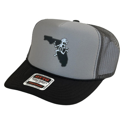 Florida Note Eater Map Hat on an Otto Cap