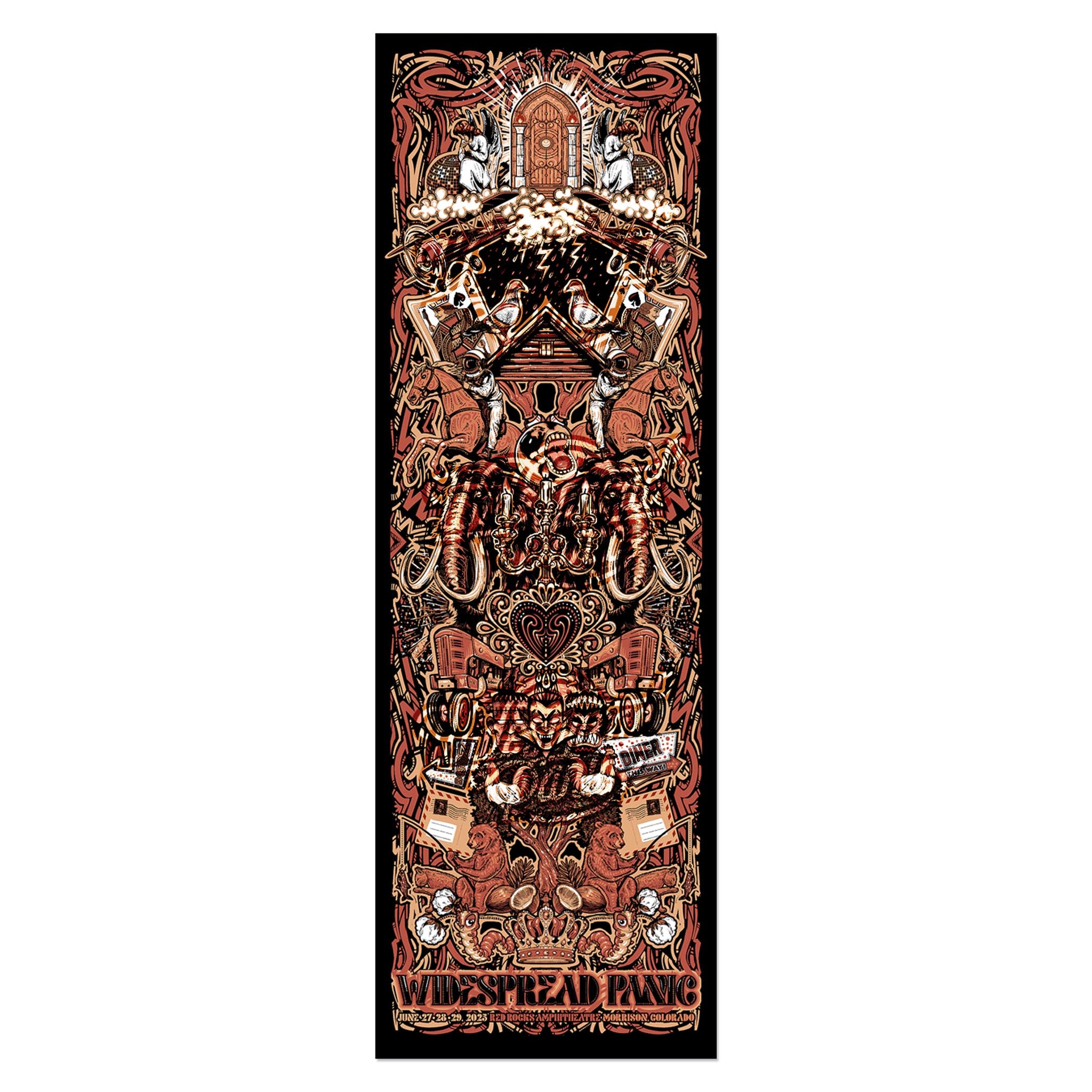 2025 Red Rocks Totem Set List Poster - Wood/Lucchesi Scratch and