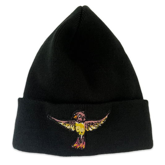 Sparrow Patch Fleece-Lined Knit Cap