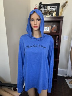 She's Got Wings Long-Sleeve Hooded Shirt